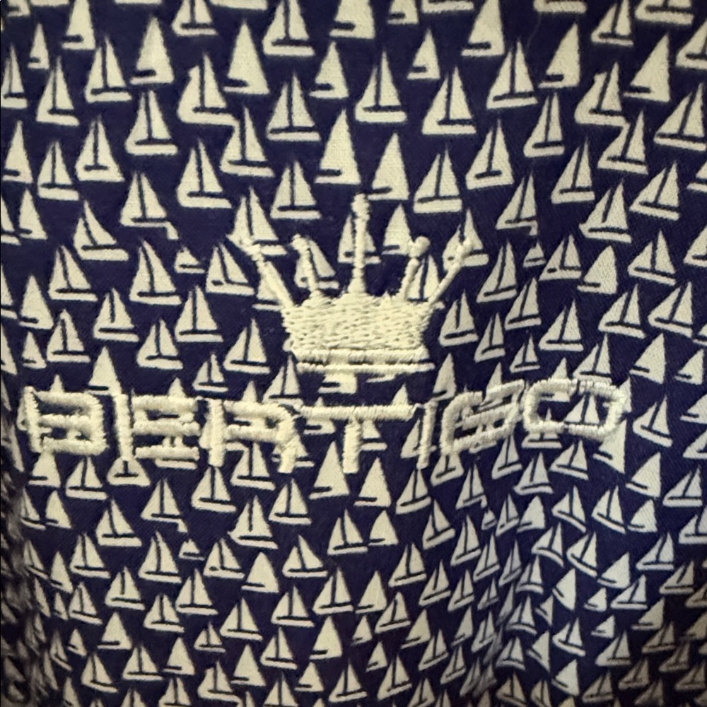 Stylish Blue and White Patterned Button-Down Shirt - image 2